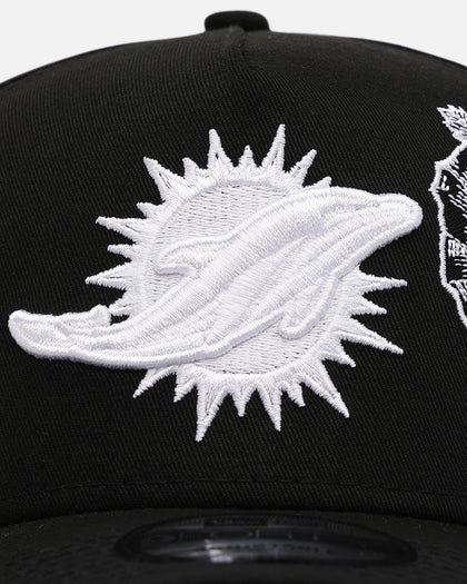 New Era Miami Dolphins 'Ornate Rose' 9FORTY A-Frame Snapback Black/White