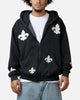 MNML Fleur Zip Up Hoodie Washed Black