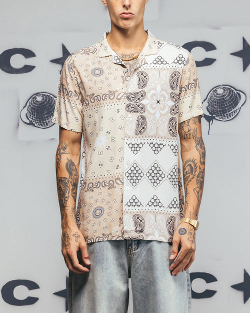Carré Bandana Ultra Button Up Shirt Stone