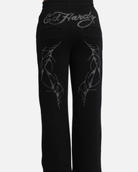 Ed Hardy Cyber Rhinestone Track Pants Black