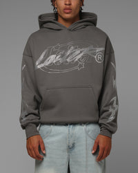 Loiter Atlantic Rhinestone Hoodie Charcoal
