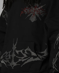 Loiter Opaque Rhinestone Premium Hoodie Black