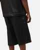 Loiter Motor PU Leather Shorts Black