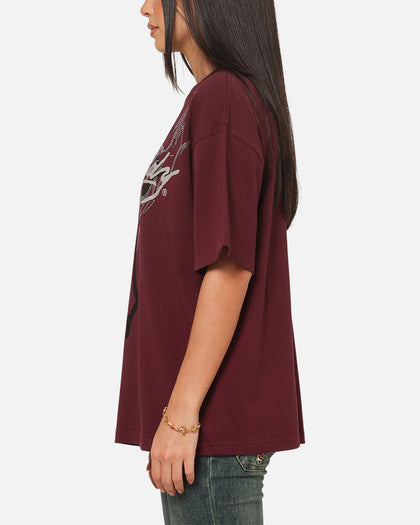 Ed Hardy Trinity Rhinestone T-Shirt Plum
