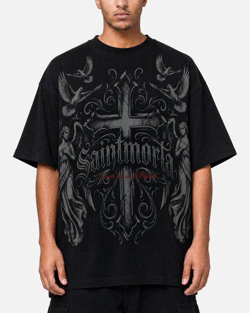 Saint Morta Renaissance Boxy T-Shirt Washed Black