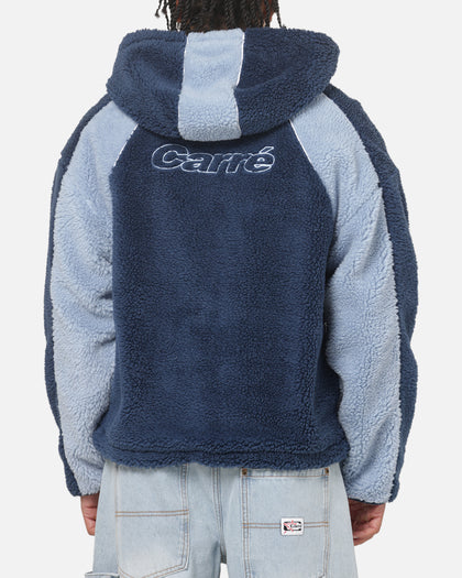 Carre Cream Sherpa Hood Zip Jacket Navy