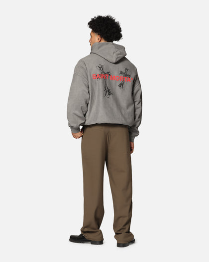 Saint Morta Memoriam Boxy Hoodie Washed Charcoal