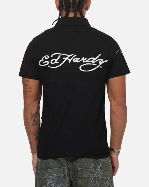 Ed Hardy Euro Polo Shirt Black