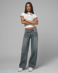 Loiter Women's In Distress Baby T-Shirt Off White