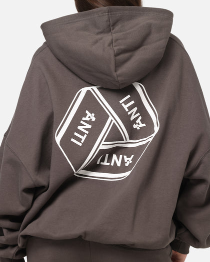 The Anti Order Reverse Logo Hoodie Charcoal Grey