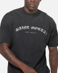 Saint Morta Chronicles Boxy T-Shirt Black Acidwash