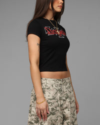 Loiter Women's Holy Fire Crop T-Shirt Black