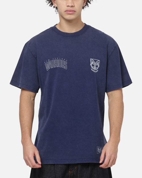 Bleacher Athletic New Zealand Warriors NRL Attrition Washed T-Shirt Blue