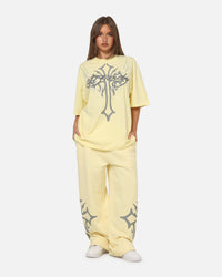 Ed Hardy Trinity Rhinestone T-Shirt Butter Yellow