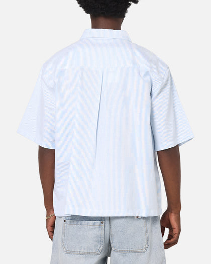 Carre Oxford Stripe Zip Up Shirt Blue/White Stripe