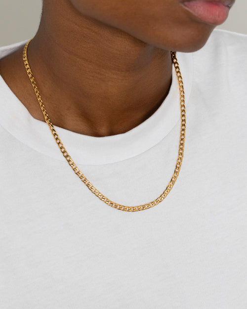 Saint Morta 4.3mm Smooth Cut Cuban Chain Gold