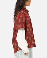 Saint Morta Sanctuary Layered Button Up Shirt Red