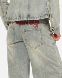 Ed Hardy Women's Vaulted Low Rise Jeans Vintage Blue