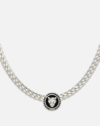 Guess Mainline Panther 21" Crystal Silver Necklace Silver