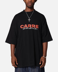Carre Handdrawn Mock Neck T-Shirt Black