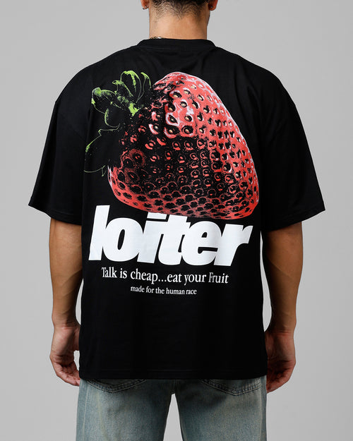 Loiter Strawberry Drop T-Shirt Black