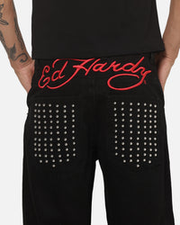 Ed Hardy Chrome Cowboy Jeans Black