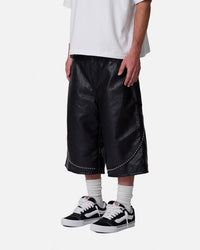 MNML Ultra Baggy Stud Leather Shorts Black