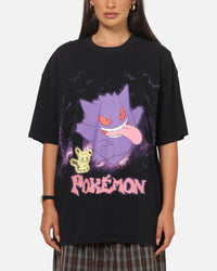The Pokémon Collection By 73Studio Gengar Mimikyu T-Shirt Black Acidwash