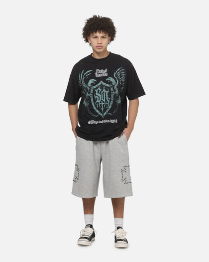 Saint Morta Marked Baggy Sweat Shorts Grey Marle