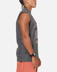 Saint Morta Birds Of Prey Muscle T-Shirt Washed Charcoal