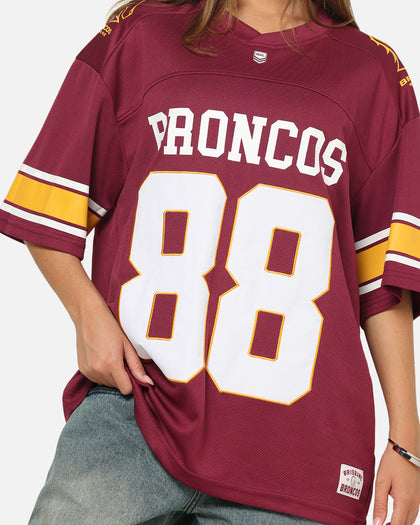 Bleacher Athletic Brisbane Broncos NRL Gridiron Mesh Jersey Official Team Color