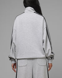 Loiter Hybrid Track Quarter Zip Grey Marle