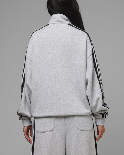 Loiter Hybrid Track Quarter Zip Grey Marle