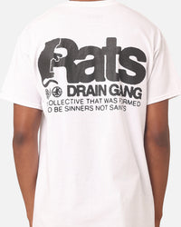Rats Get Fat Drain Gang T-Shirt White