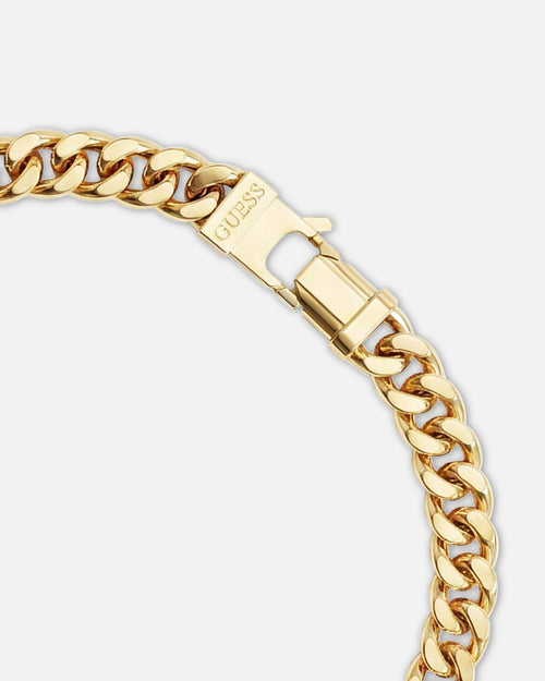 Guess Mainline Lo Studio 8mm Curb Chain Silver Bracelet Gold
