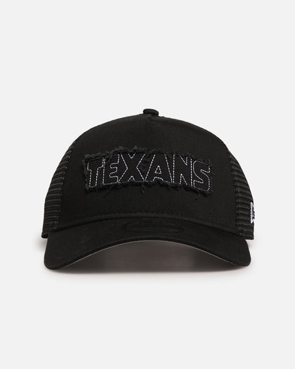 New Era Houston Texans 'Distressed' 9FORTY A-Frame Trucker Snapback Black/White