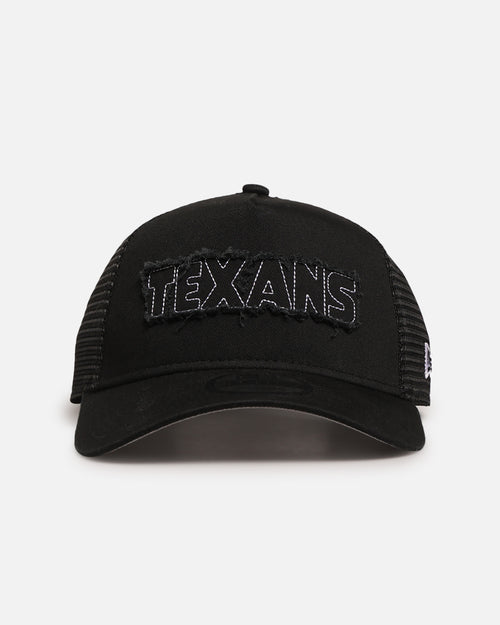 New Era Houston Texans 'Distressed' 9FORTY A-Frame Trucker Snapback Black/White