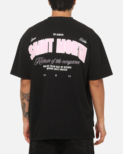 Saint Morta Rise Up Boxy T-Shirt Black/Pink