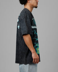 Loiter Night Crawler Drop T-Shirt Black Acidwash