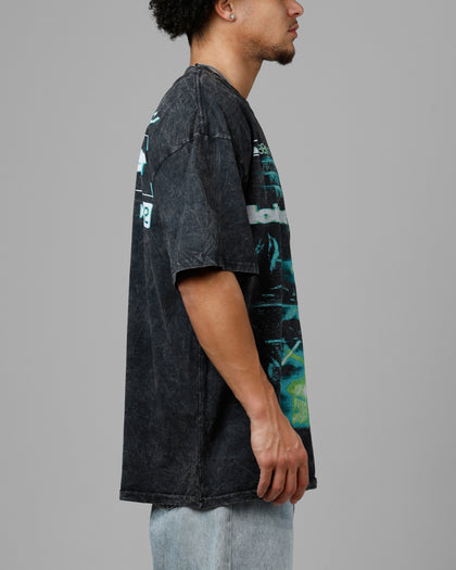 Loiter Night Crawler Drop T-Shirt Black Acidwash