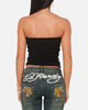 Ed Hardy Women's Rhinestone Rose Boob Tube Black