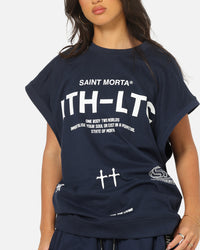 Saint Morta Athletc Cut Off Sweat T-Shirt Dark Royal