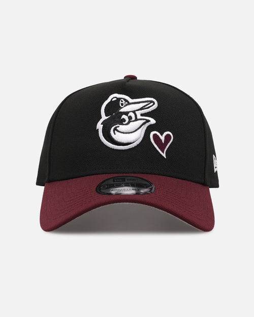 New Era Baltimore Orioles 'Burgundy Hearts' 9FORTY A-Frame Snapback Black/Maroon