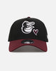 New Era Baltimore Orioles 'Burgundy Hearts' 9FORTY A-Frame Snapback Black/Maroon