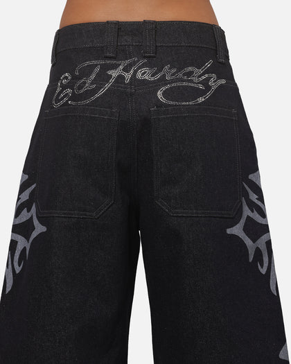 Ed Hardy Trinity Jorts Indigo
