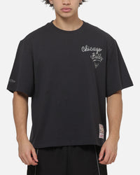Mitchell & Ness Chicago Bulls Tape Crop T-Shirt Washed Black