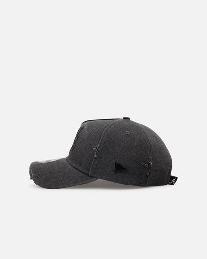 New Era Atlanta Braves 'Patent Leather' 9FORTY A-Frame Strapback Washed Black