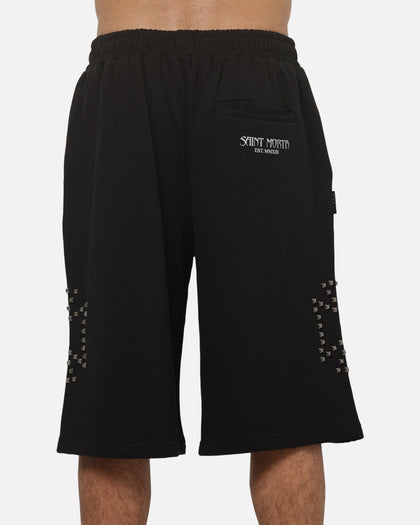 Saint Morta Marked Baggy Sweat Shorts Off Black