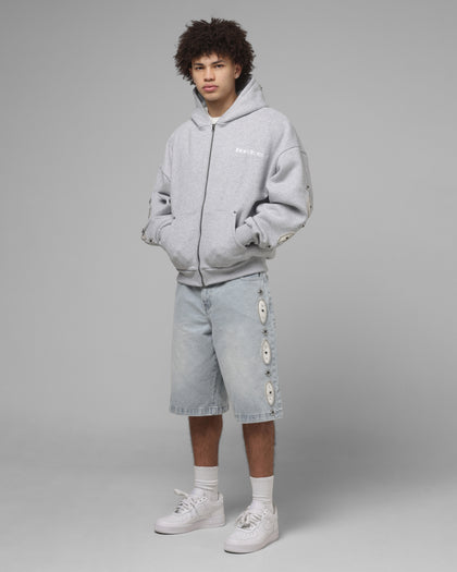 Loiter Rodeo Hybrid Zip Hoodie Grey Marle