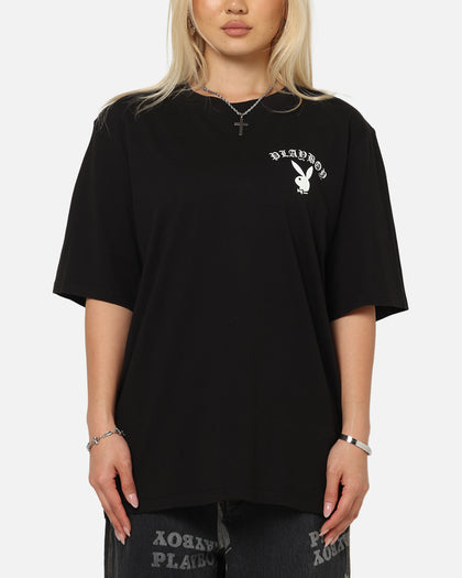 Playboy Gothic Mono Lips T-Shirt Black